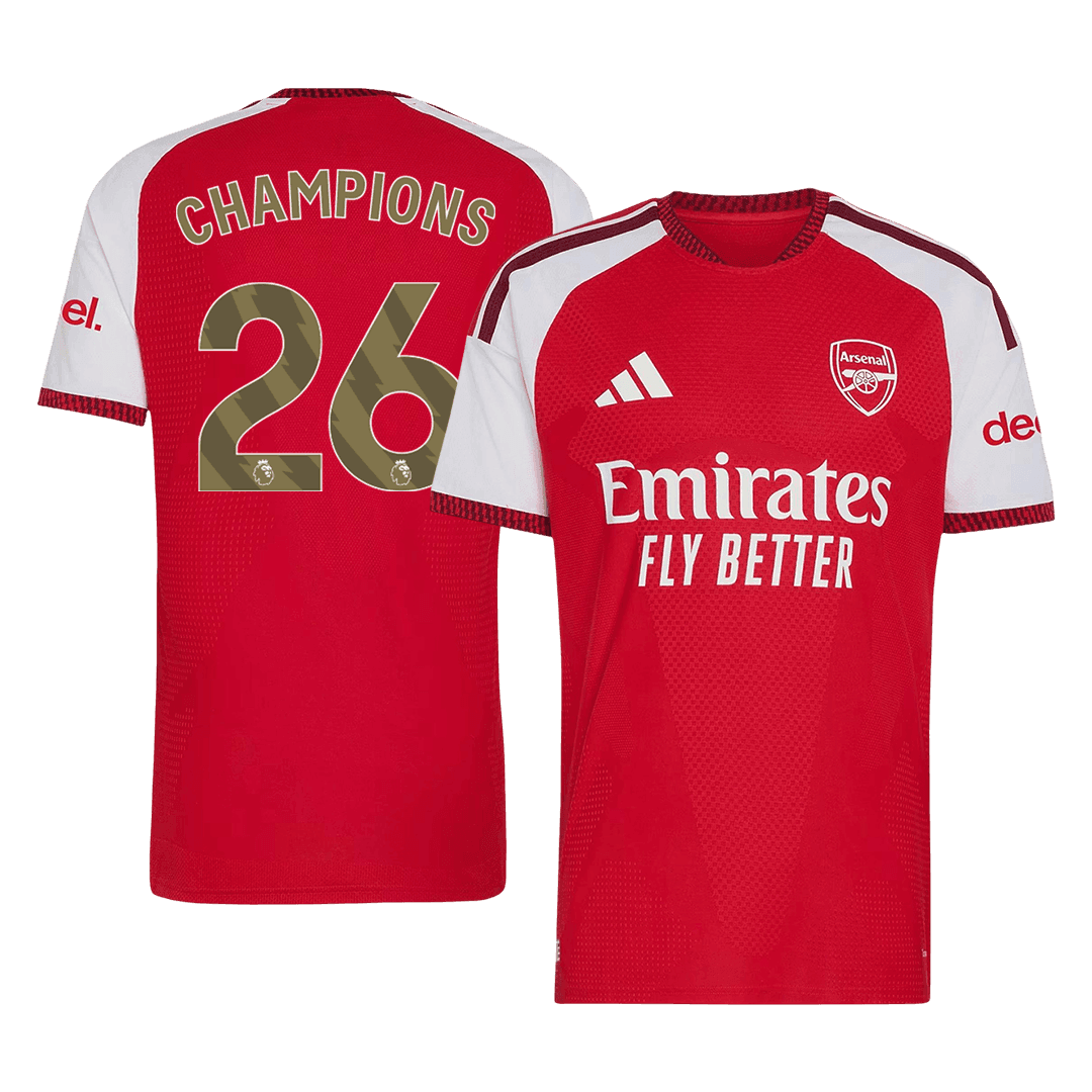 CHAMPIONS #26 Mens Arsenal Home Jersey 2026/27 - Player Version (Slim Fit)