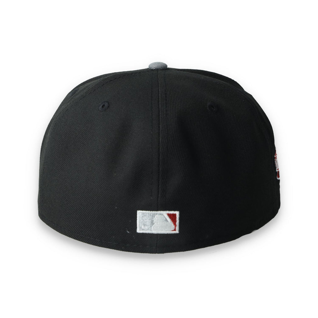 New Era New York Yankees 100th Anniversary Series Side Patch Metallic 59FIFTY Fitted Hat- Black/Grey/Red