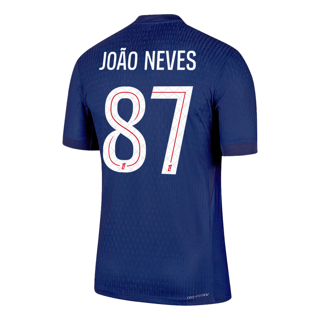 JOÃO NEVES #87 Mens PSG Home Jersey 2025/26 - Player Version (Slim Fit)
