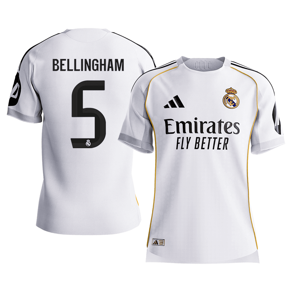 BELLINGHAM #5 Mens Real Madrid Home Jersey 2025/26 - Player Version (Slim Fit) [PREMIUM]