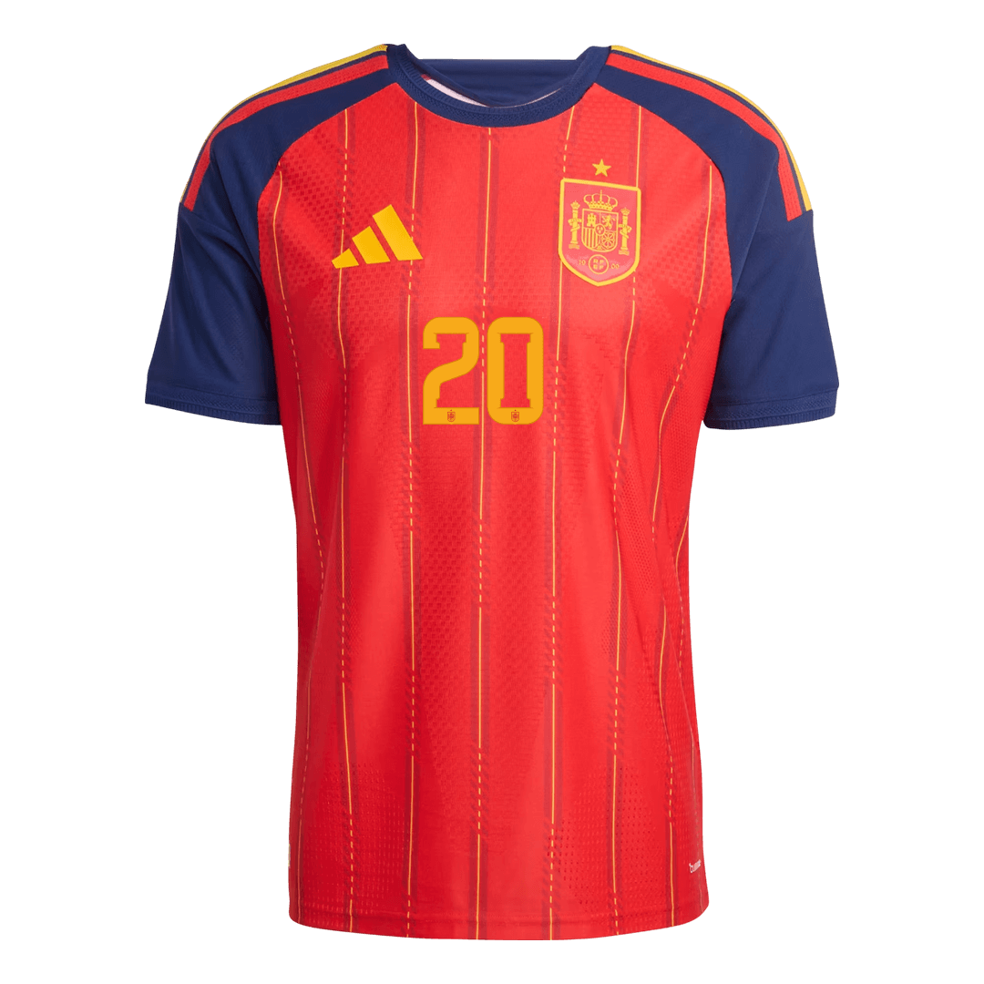 PEDRI #20 Mens Spain World Cup Home Jersey 2026 - Player Version (Slim Fit)
