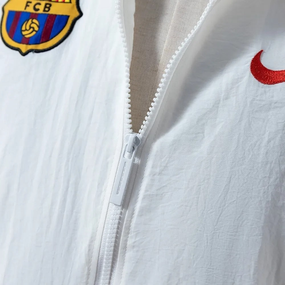 Barcelona Windbreaker 2025/26 White Football Kit